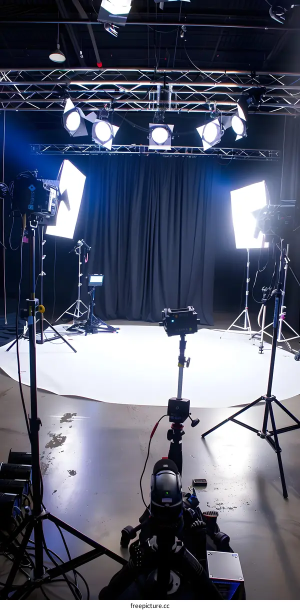 Studio Lighting Setup with Camera Equipment