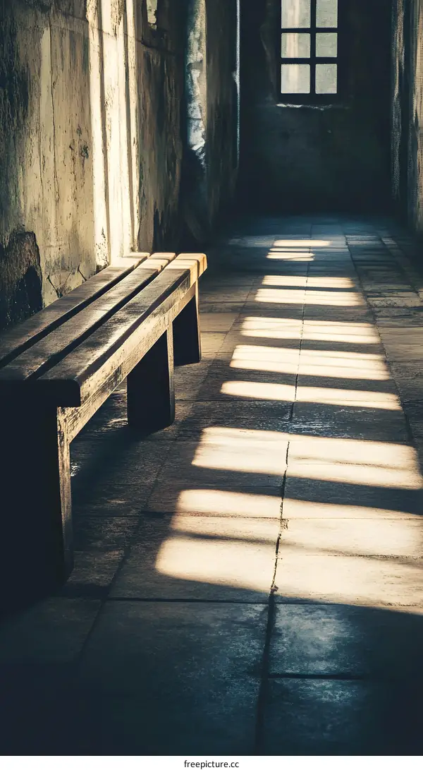 Sunlight Streaming Through a Window in an Old Building