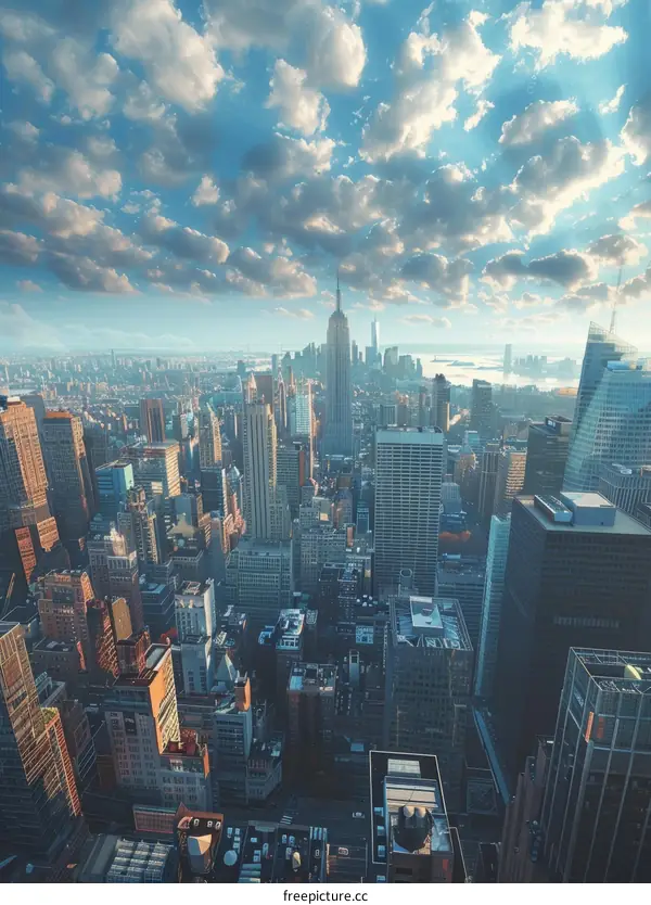 Iconic New York City Skyline with Empire State Building