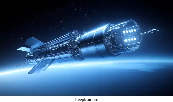 Futuristic Spaceship in Outer Space