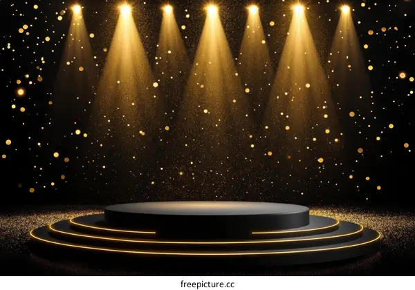 Award Ceremony Stage Illustration with Gold Glitter