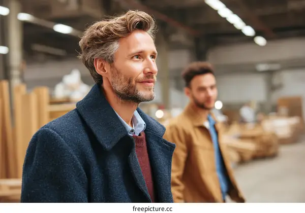 Two Men in a Factory Setting