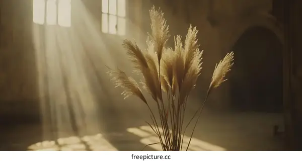 Sunlight Through Window In Empty Church Interior