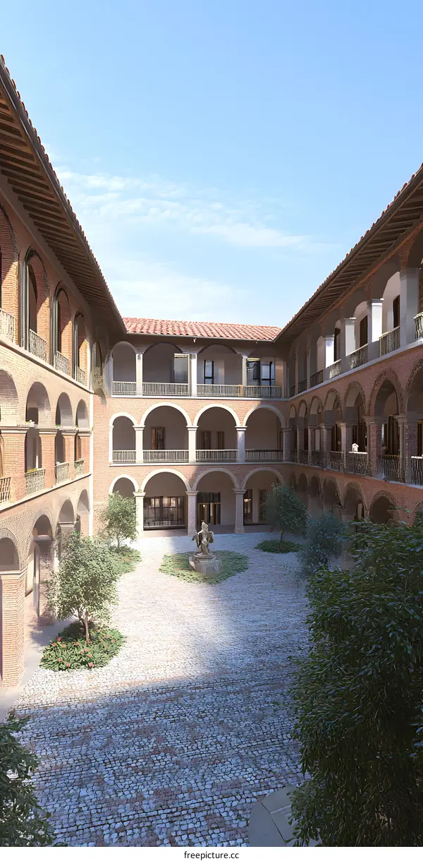 Courtyard of a Classic European Building