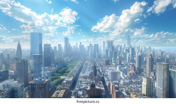 New York City Skyline Panoramic View