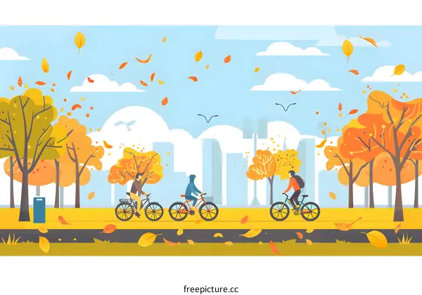 Autumn Cycling in City Park