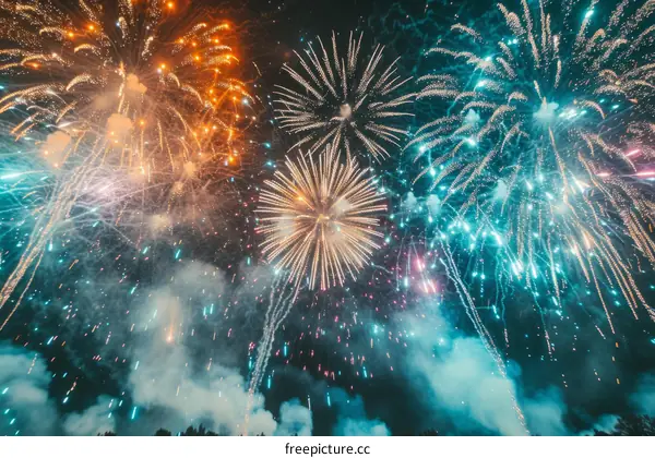 Fireworks light up the sky in a dazzling display