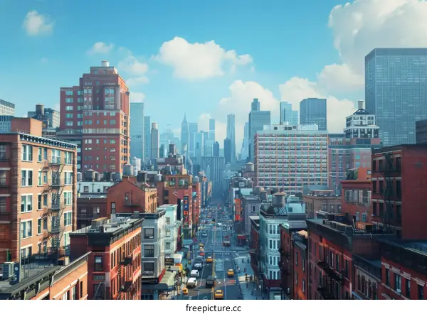 New York City Skyline View of Buildings