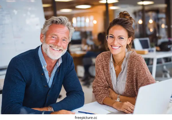 Happy Business Colleagues in Modern Office