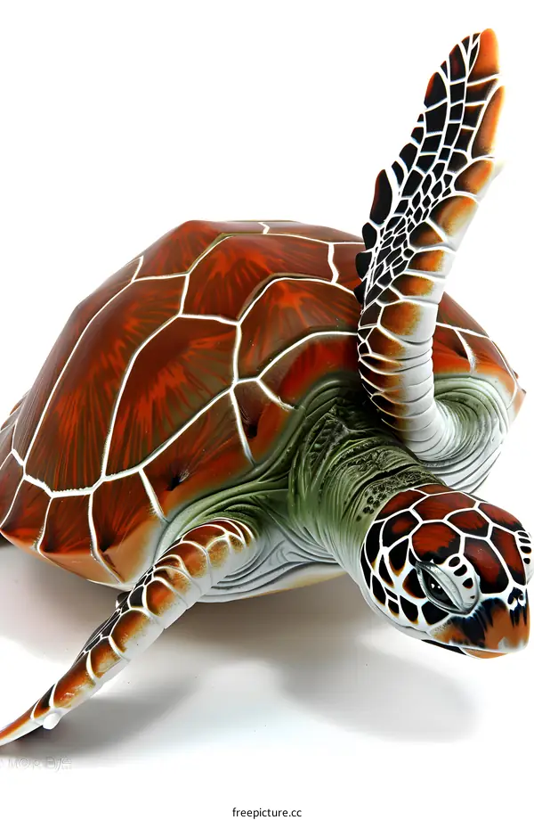 3D rendering of a green sea turtle