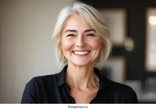 Smiling Woman Portrait in Business Setting