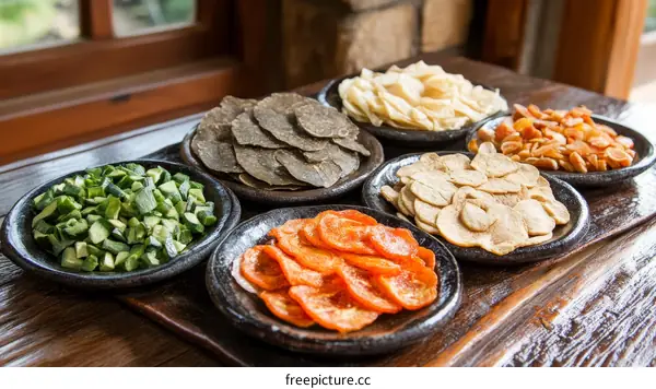 Assortment of Dried Fruits and Vegetables