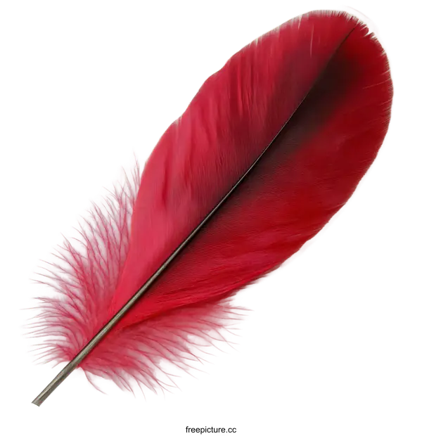 [Transparent Background PNG]Beautiful Red Bird Feather Close-up