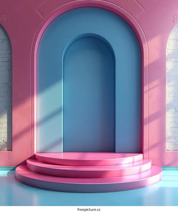 Pastel Pink and Blue Archway Display Stand