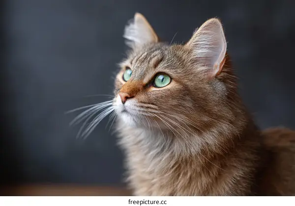 Close-up Portrait of a Fluffy Cat