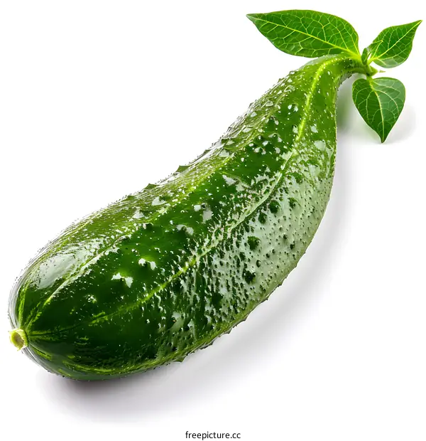 Fresh cucumber with leaves