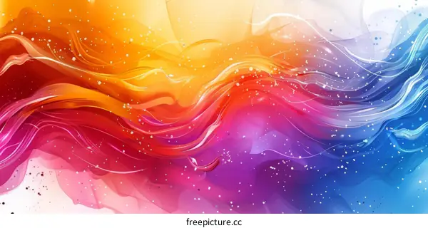 Abstract Colorful Liquid Flowing Art