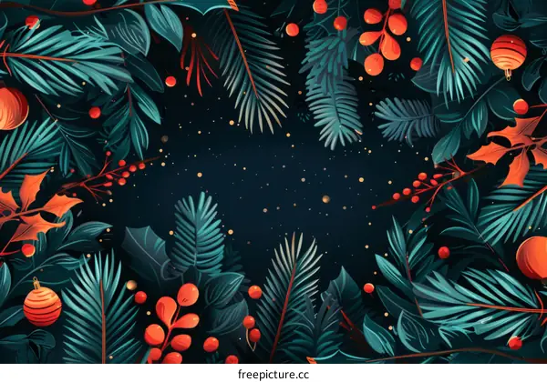 Christmas background with dark blue background