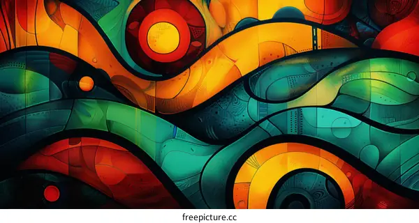 Geometric Shapes Mosaic Abstract Art
