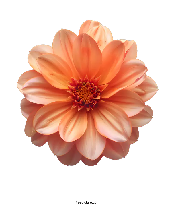 [Transparent Background PNG]Orange Dahlia Flower on White Background