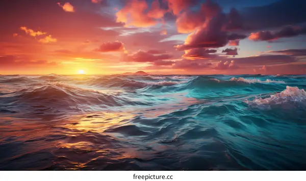 Beautiful sunset over the ocean