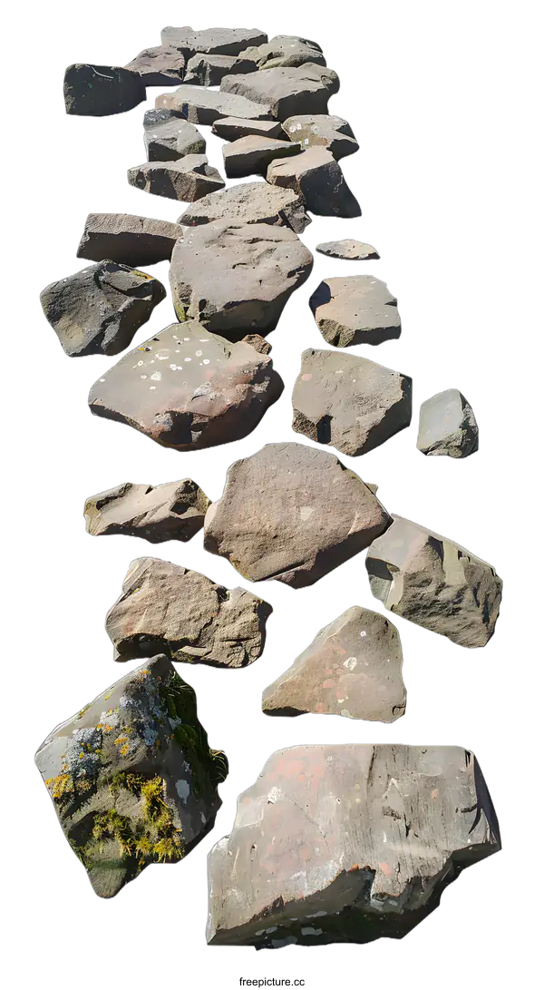 [Transparent Background PNG]Stone Pathway, Isolated on White Background