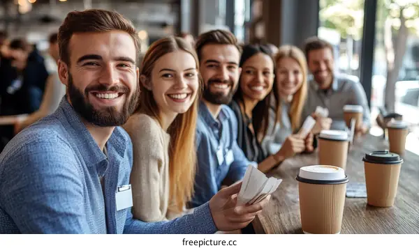 Happy Colleagues Enjoying Coffee Break