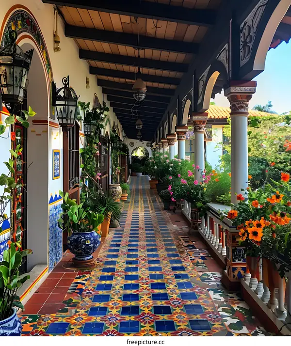 Colorful Tile Walkway
