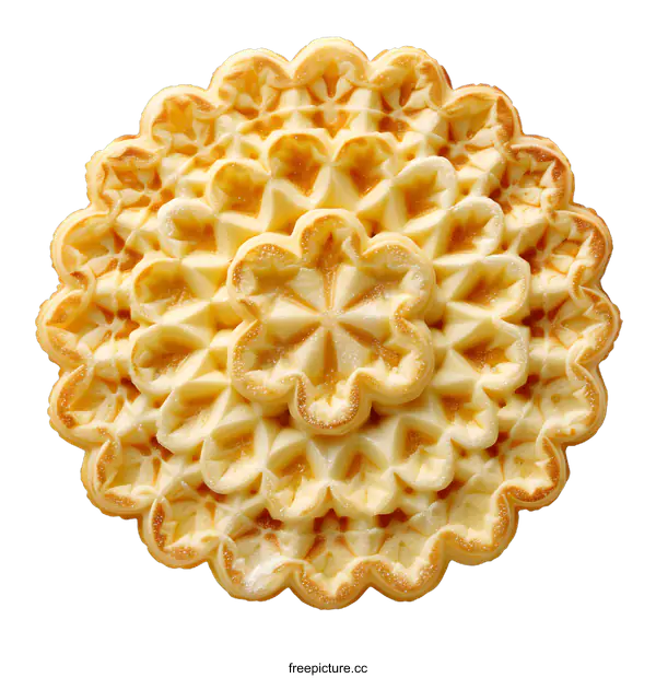 [Transparent Background PNG]Round Waffle Cookie Isolated