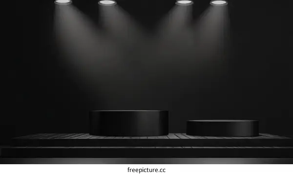 Dark Empty Display Podium Scene