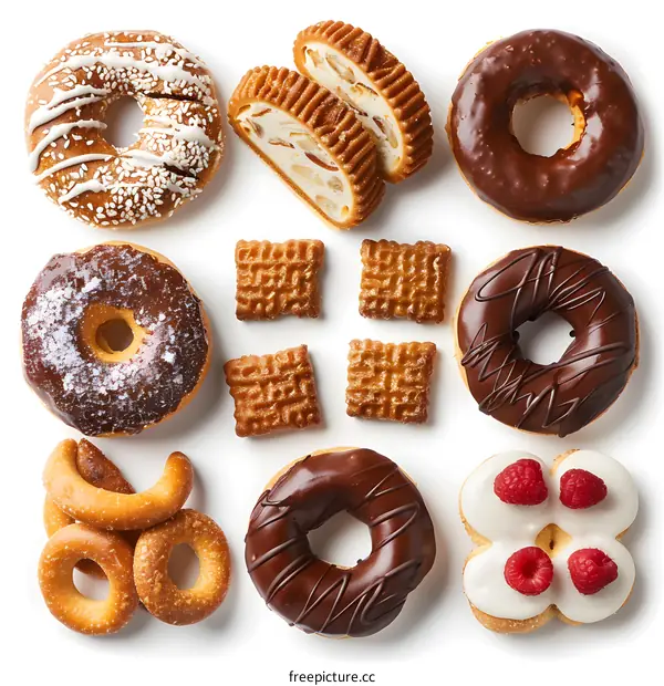 Variety of Donuts and Cookies