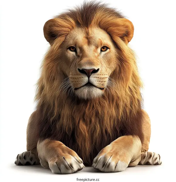 Majestic Lion Portrait on a White Background