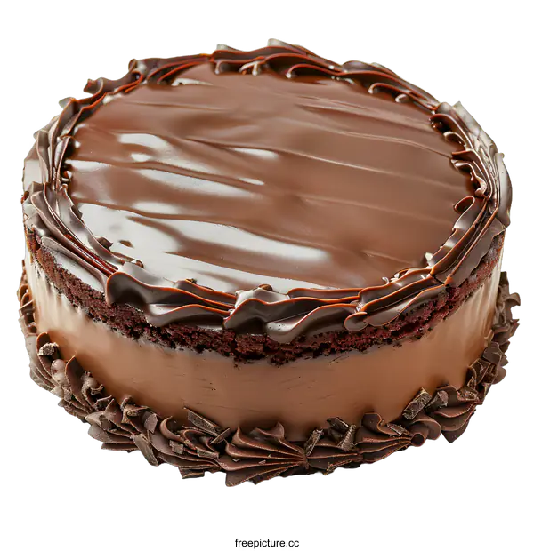 [Transparent Background PNG]Delicious Chocolate Cake Isolated on White