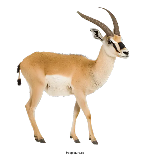 [Transparent Background PNG]Close Up of a Walking African Gazelle