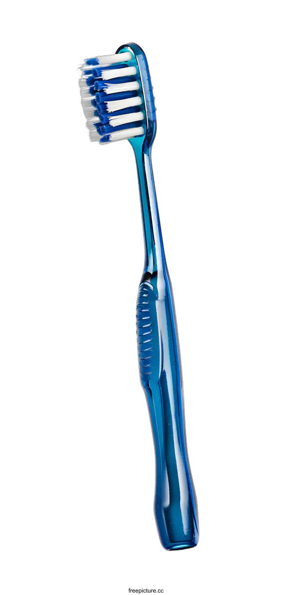 [Transparent Background PNG]Blue Plastic Toothbrush Isolated on White Background