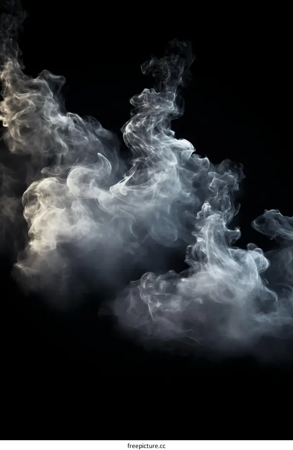 Smoke rising against a black background