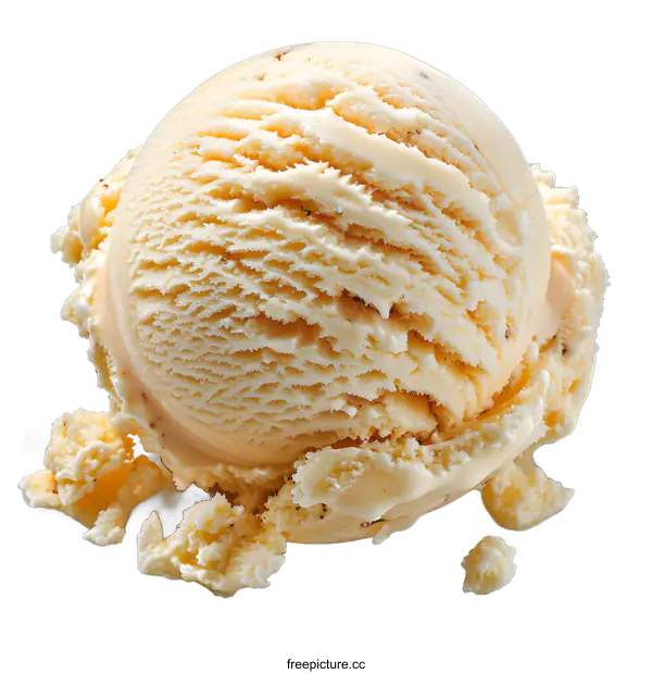 [Transparent Background PNG]A scoop of vanilla ice cream