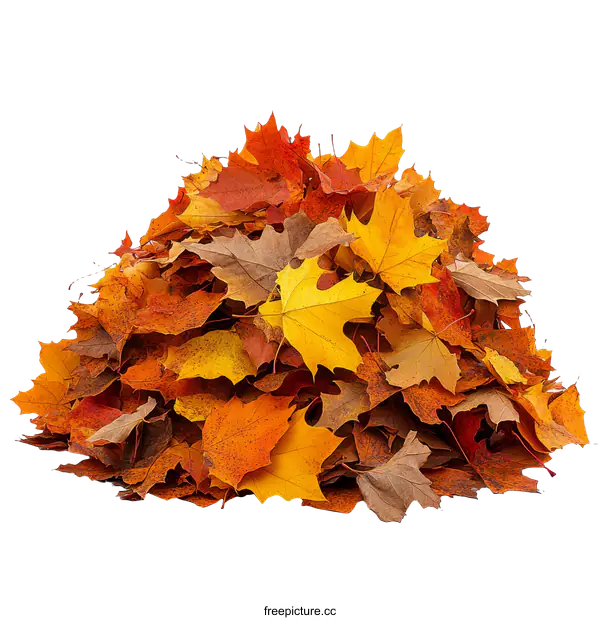 [Transparent Background PNG]Autumn Leaves Pile Isolated Background