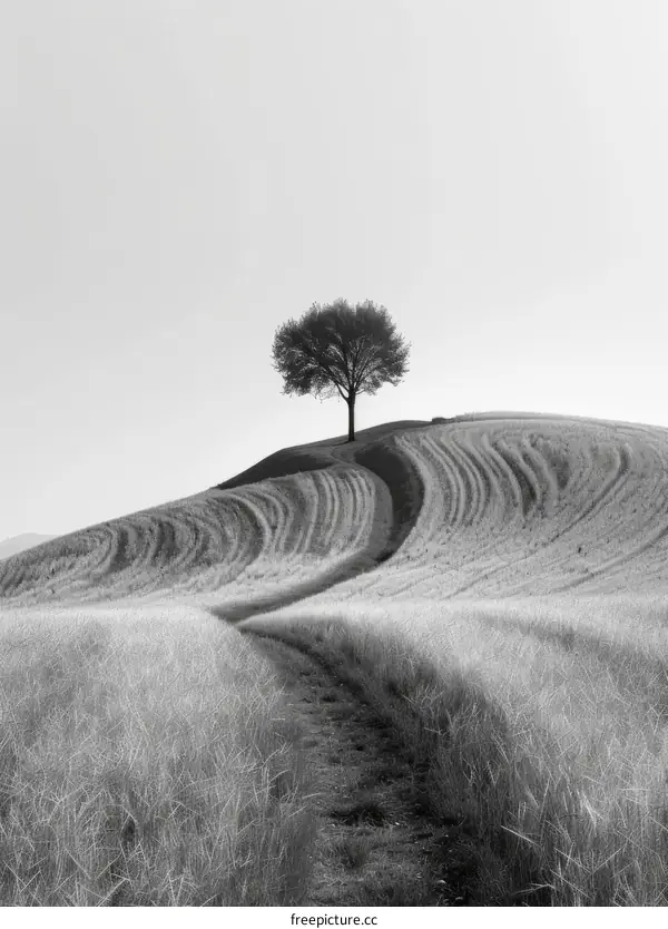 Solitude on the Hill: A Lonely Tree