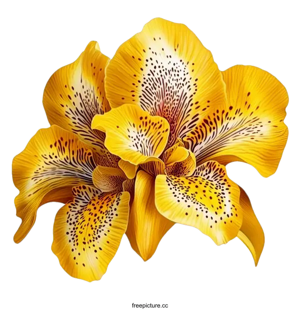 [Transparent Background PNG]Detailed Illustration of a Yellow Flower