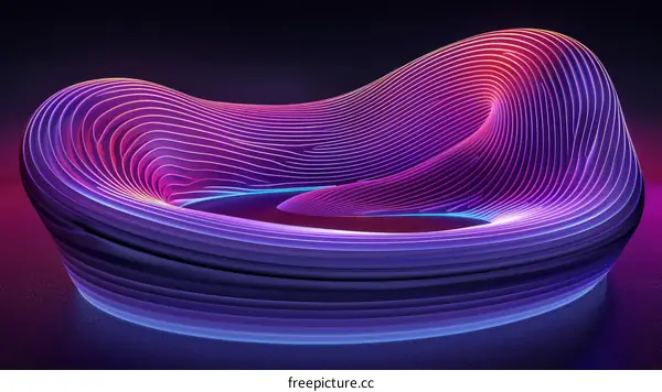 Wavy Shape with Neon Lights