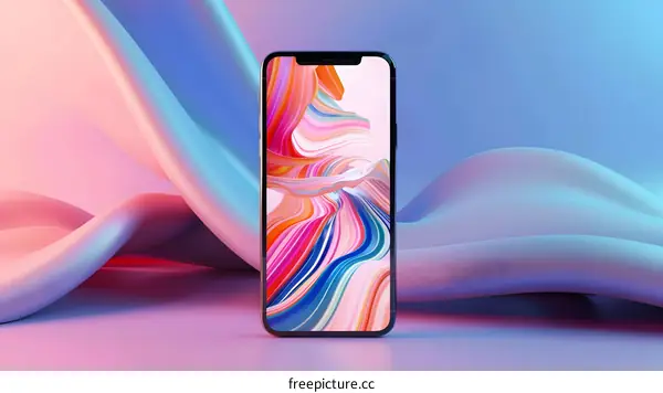 Abstract Phone Background With Colorful Lines