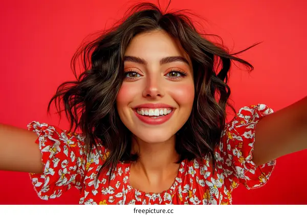 Beautiful Woman Smiling Close Up Portrait