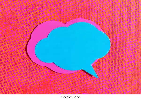 Pop Art Speech Bubble Illustration on Vivid Background