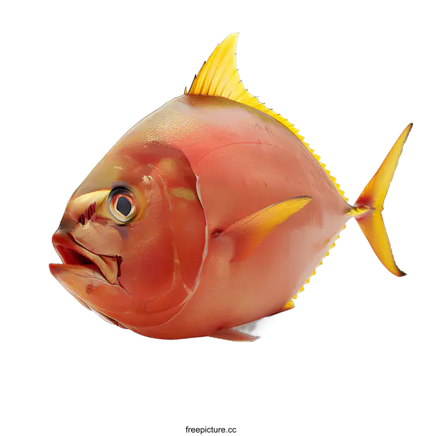 [Transparent Background PNG]Realistic 3D Model of a Red Fish