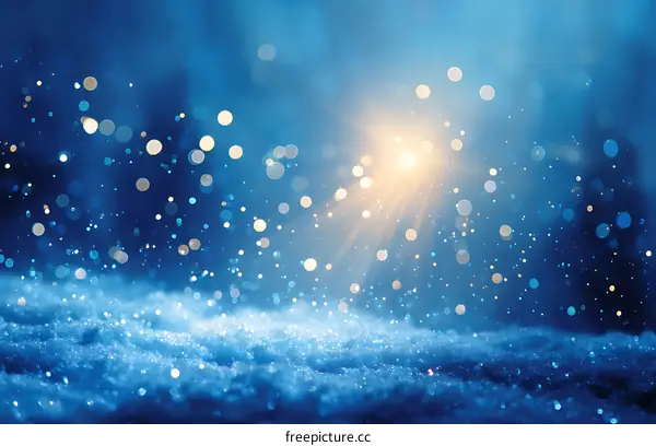 Winter Wonderland Blue Light Sparkle Snow Scene
