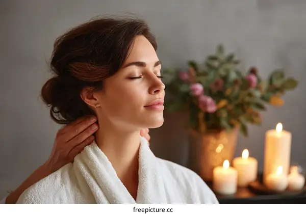 Relaxing Neck Massage in a Spa