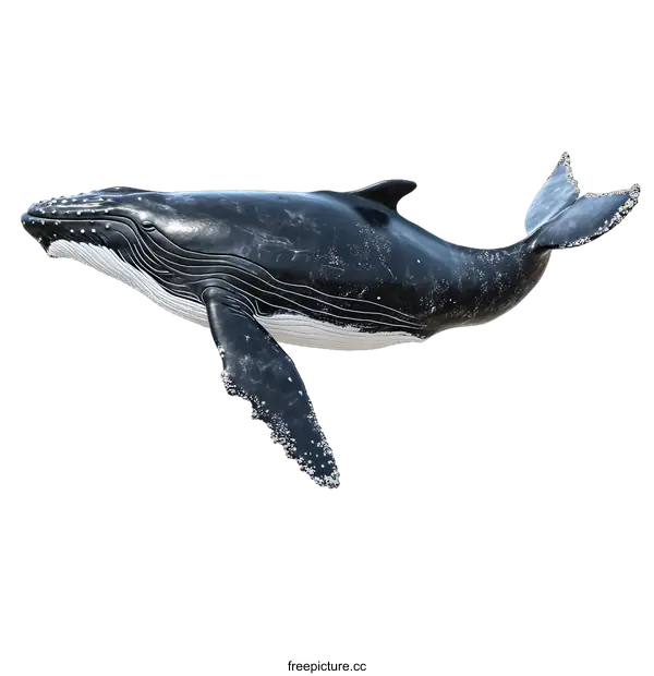 [Transparent Background PNG]Humpback Whale 3D Illustration