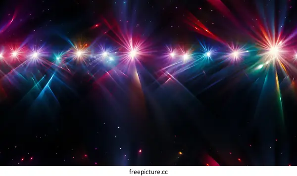 Colorful lights on a black background