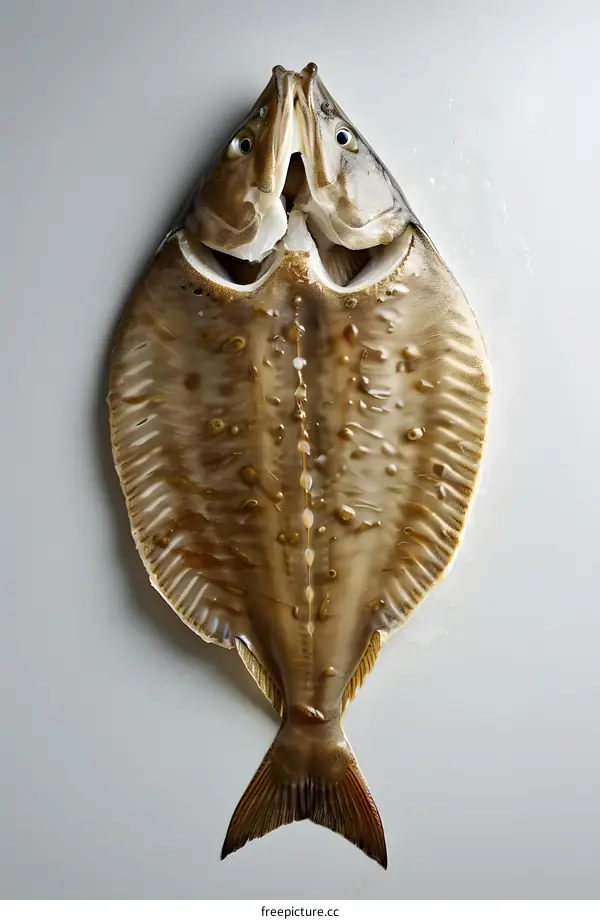 Fresh whole Dover sole fish on white background